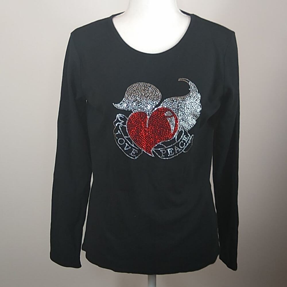 Austin Clothing Co Women's Love & Peace Long Sleeve Tee Medium